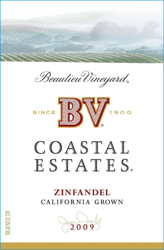 Beaulieu Vineyard Coastal Estates Zinfandel 2009 Front Label