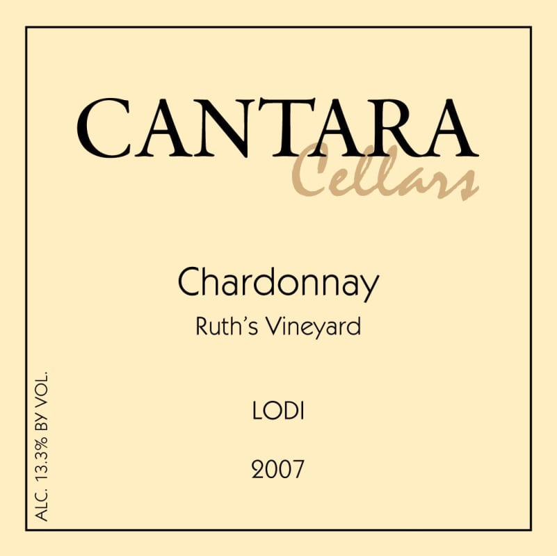 Cantara Cellars Ruth's Vineyard Chardonnay 2007 Front Label