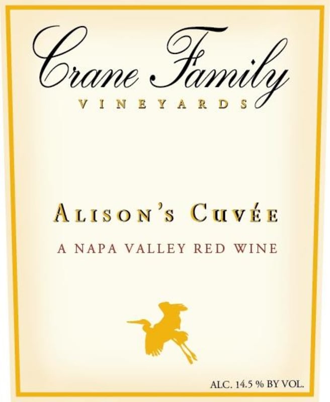 Crane Family Vineyards Alison's Cuvee 2015 Front Label