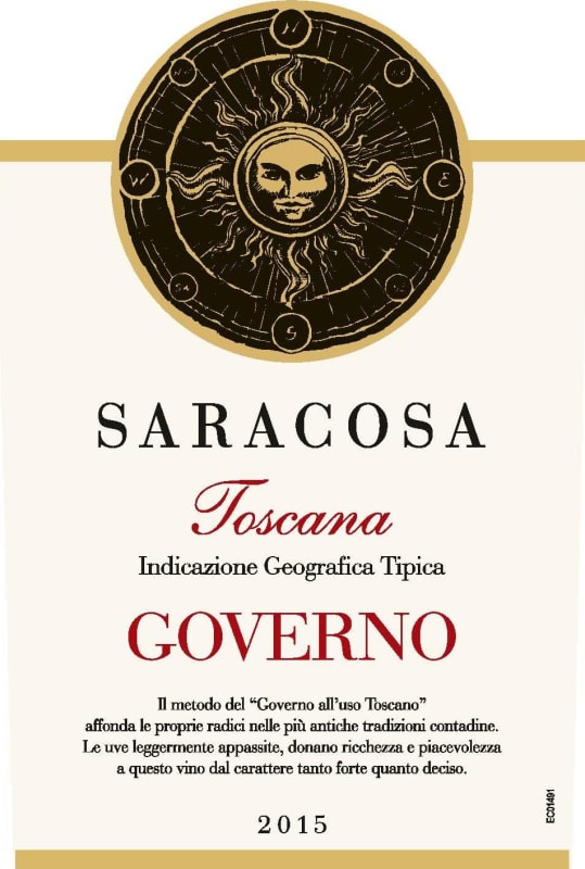 Saracosa Toscana Governo 2015 Front Label