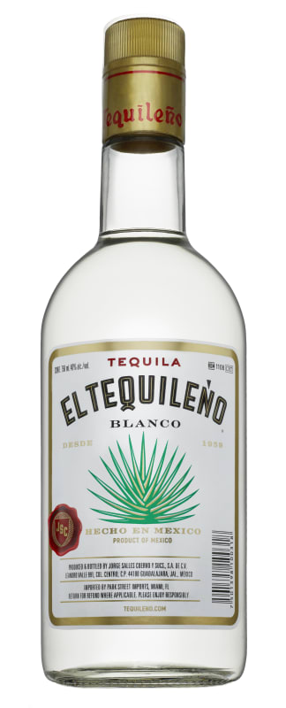 El Tequileno Blanco Tequila Front Bottle Shot