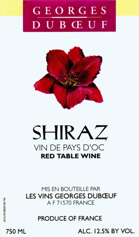 Duboeuf Vin de Pays d'Oc Syrah 2005 Front Label