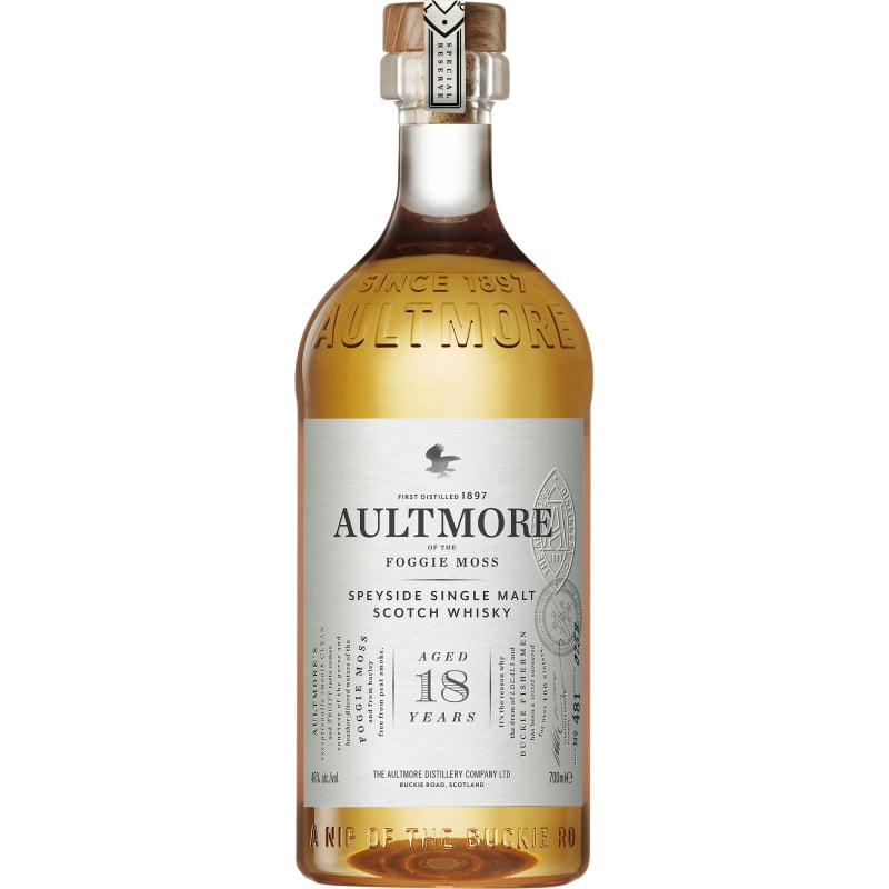 Aultmore 18 Year Single Malt Scotch Whisky Front Bottle Shot