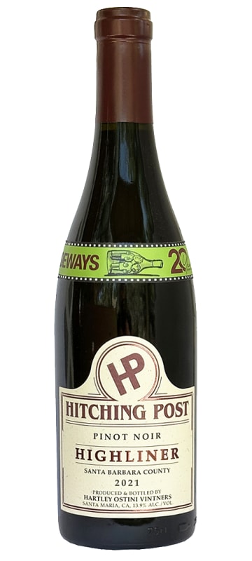 Hitching Post Highliner Pinot Noir 2021 Front Bottle Shot