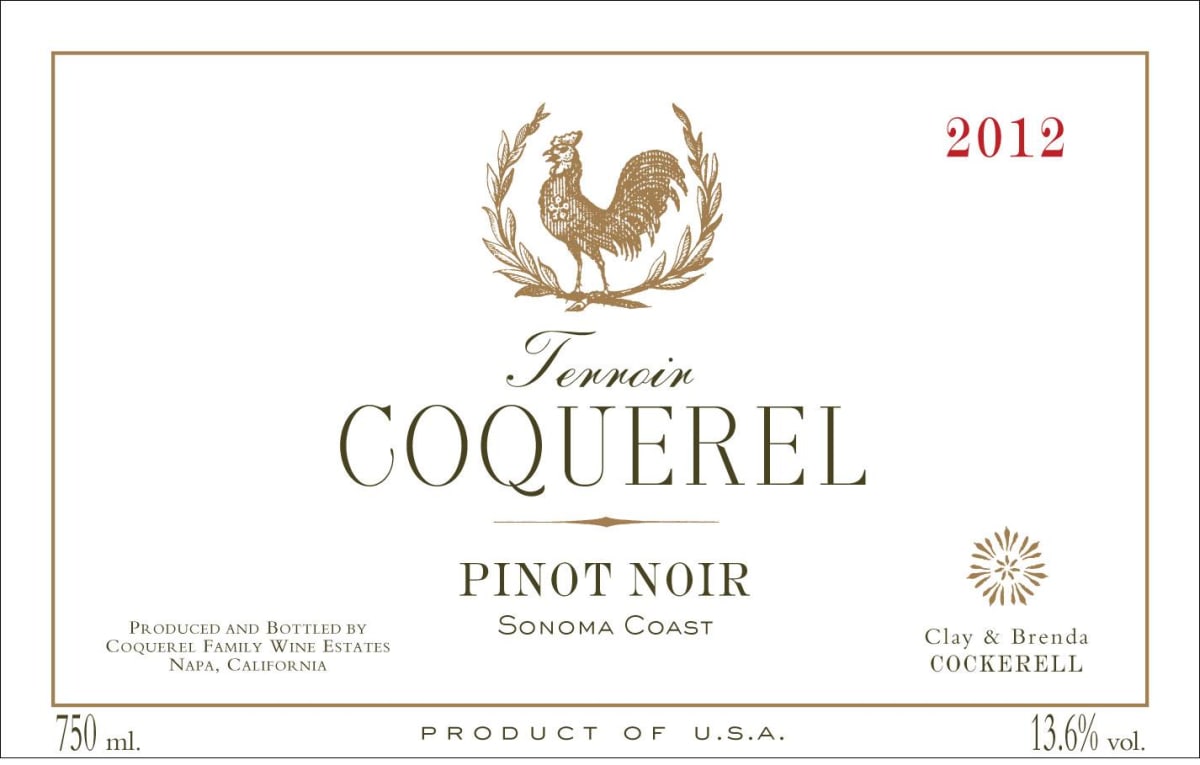 Coquerel Wines Pinot Noir 2012 Front Label