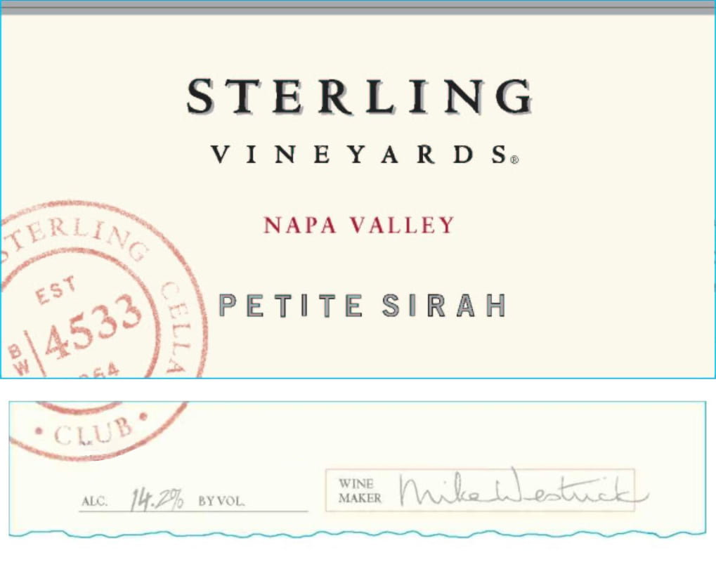 Sterling Cellar Club Petite Sirah 2011 Front Label