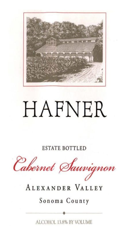 Hafner Vineyard Alexander Valley Cabernet Sauvignon 2014 Front Label