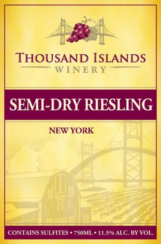 Thousand Islands Winery Semi-Dry Riesling 2014 Front Label