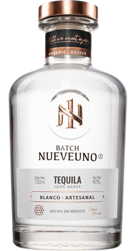 NueveUno Organic Blanco Tequila Front Bottle Shot
