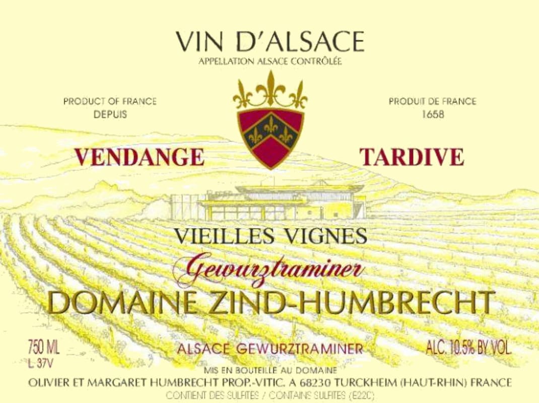 Zind-Humbrecht Vendange Tardive Vieilles Vignes Gewurztraminer 2013 Front Label