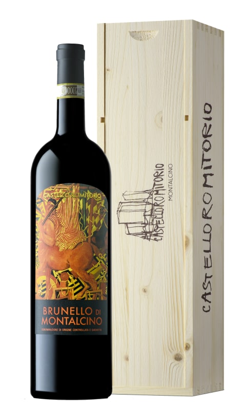 Castello Romitorio Brunello di Montalcino with Wooden Gift Box ith Wooden Gift Box 2020 Front Bottle Shot