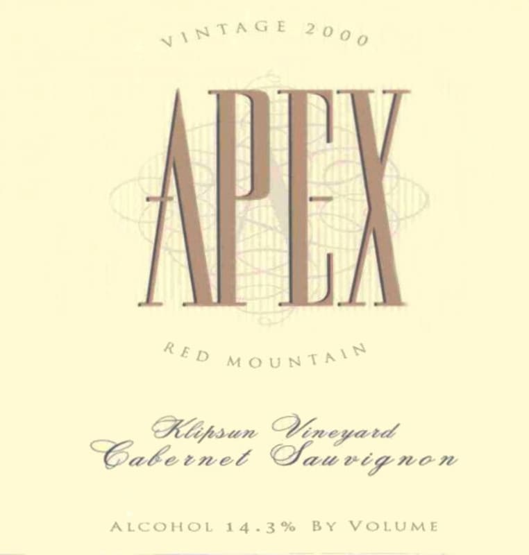 Apex Klipsun Vineyard Cabernet Sauvignon 2000 Front Label