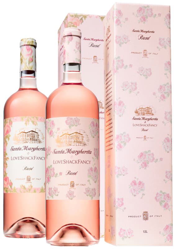 Santa Margherita x LoveshackFancy Rose 2024 & 2025 Magnum with Gift Box Set Front Bottle Shot
