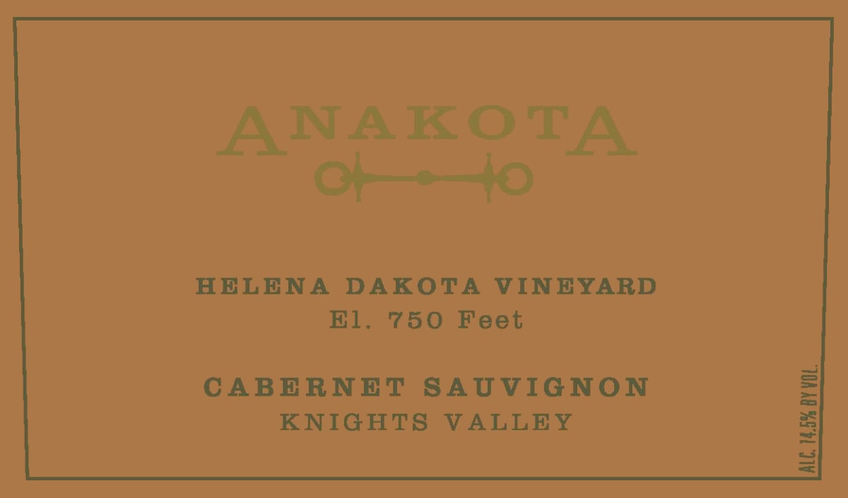 Anakota Helena Dakota Vineyard Cabernet Sauvignon 2014 Front Label
