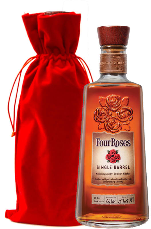 Four Roses Bourbon Whiskey with Red Velvet Gift Bag Gift Product Image