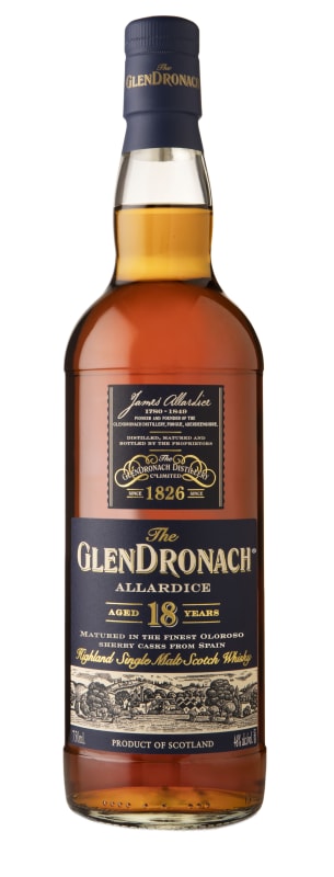 GlenDronach 18 Year Allardice Single Malt Scotch Whisky Front Bottle Shot