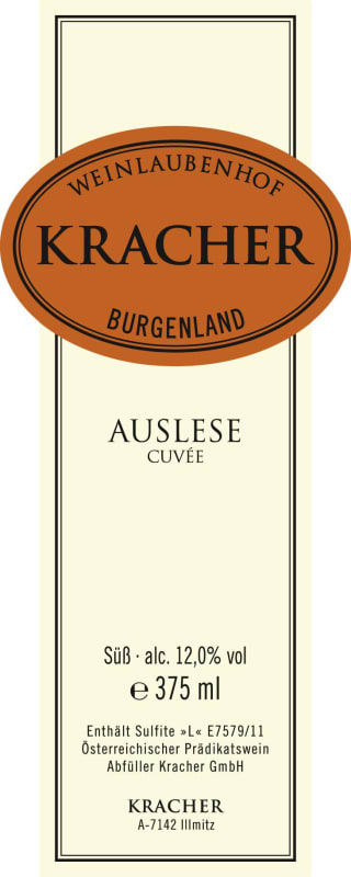 Kracher Cuvee Auslese 2015 Front Label