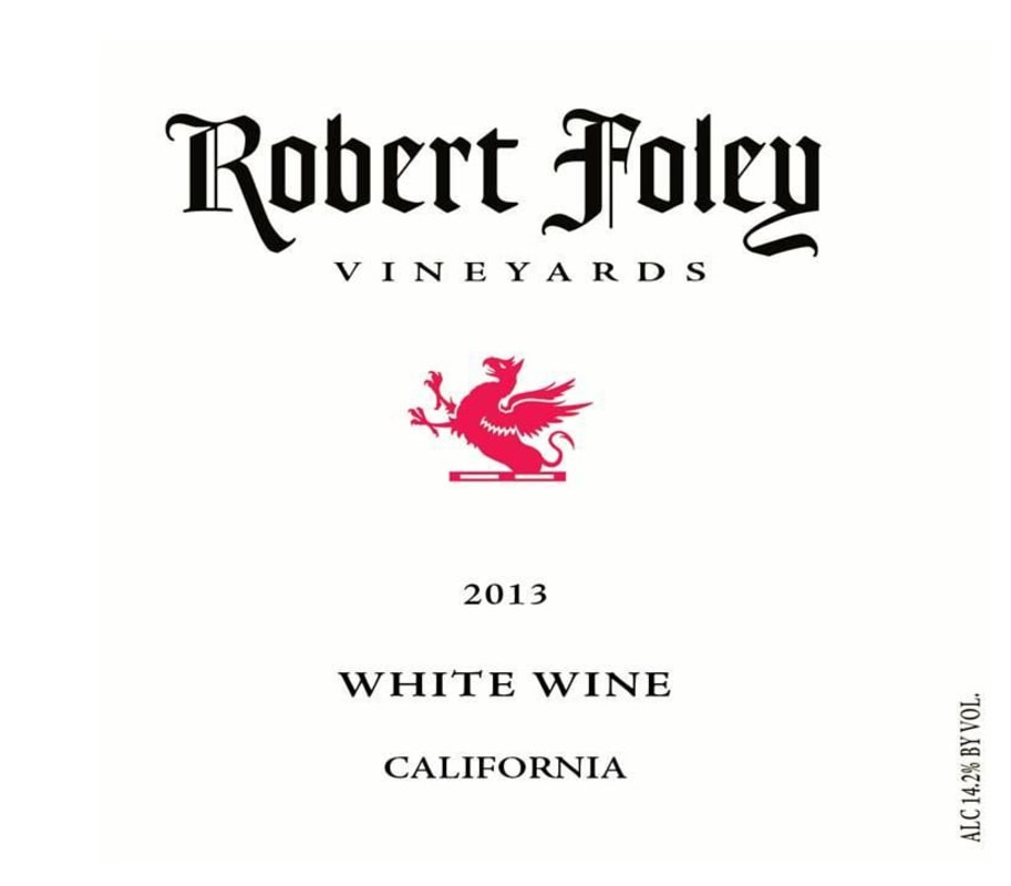 Robert Foley Vineyards White Wine 2013 Front Label