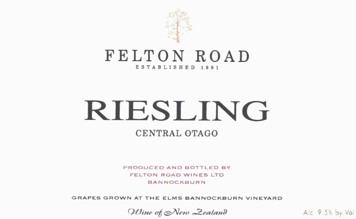 Felton Road Bannockburn Riesling 2007 Front Label