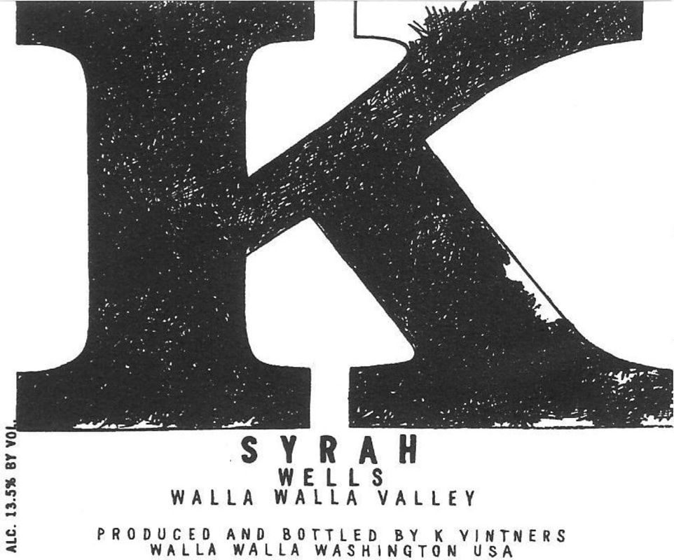 K Vintners Wells Syrah 2003 Front Label