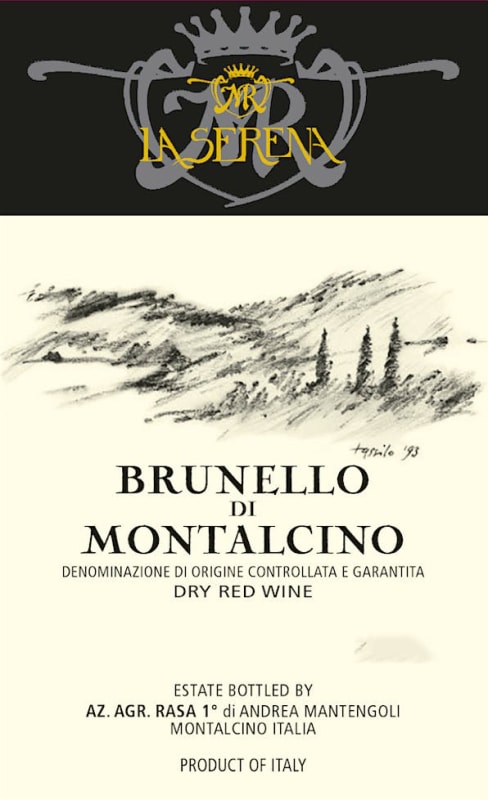 La Serena Brunello di Montalcino (375ML half-bottle) 2021 Front Label