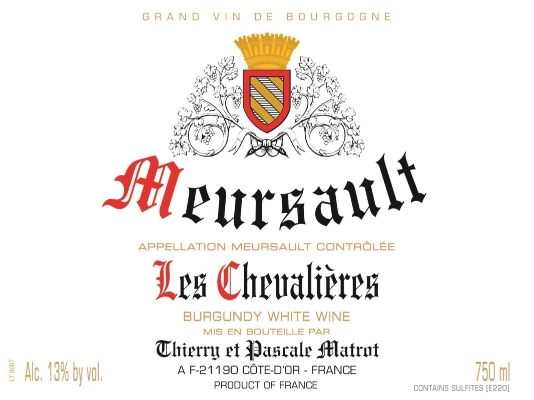 Domaine Matrot Meursault Les Chevalieres (375ML half-bottle) 2017 Front Label