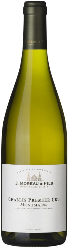 J. Moreau & Fils Chablis Montmains Premier Cru 2018 Front Bottle Shot