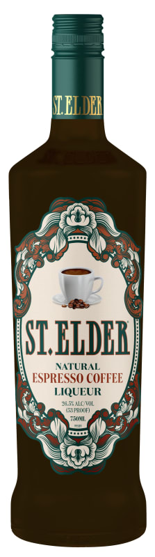St. Elder Espresso Liqueur Front Bottle Shot