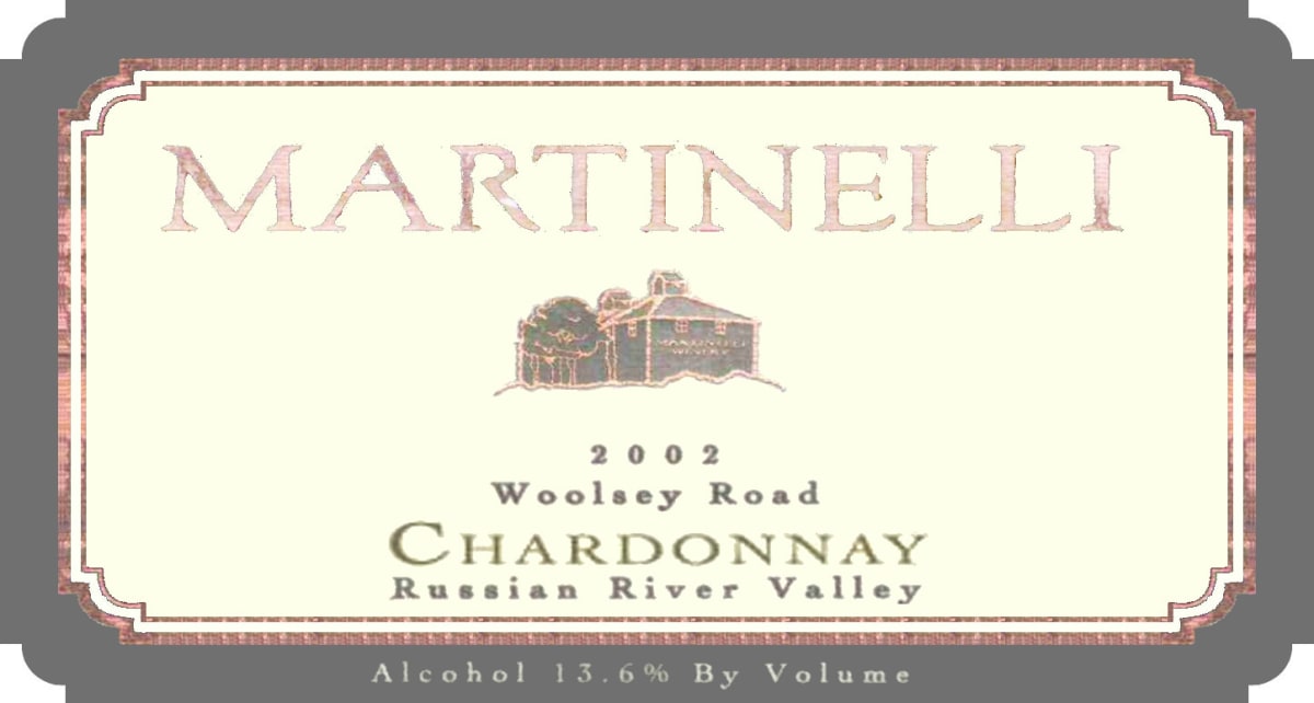 Martinelli Woolsey Road Chardonnay 2002 Front Label