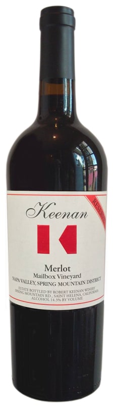 Keenan Spring Mountain Mailbox Vineyard Reserve Merlot 2019 Front Bottle Shot