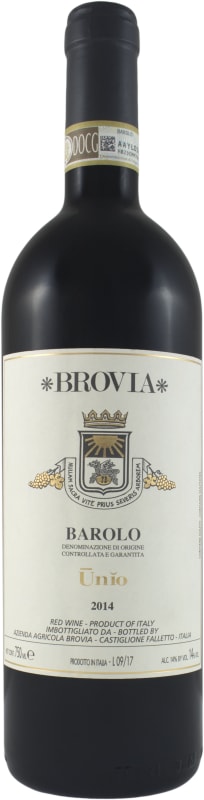 Brovia Barolo Unio 2014 Front Bottle Shot