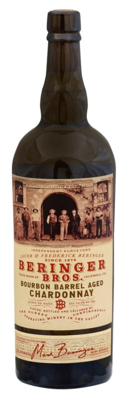 Beringer Bros. Bourbon Barrel Aged Chardonnay 2018 Front Bottle Shot