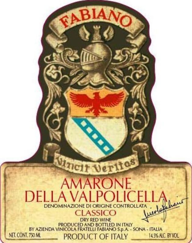 Fabiano Amarone della Valpolicella Classico 2013 Front Label