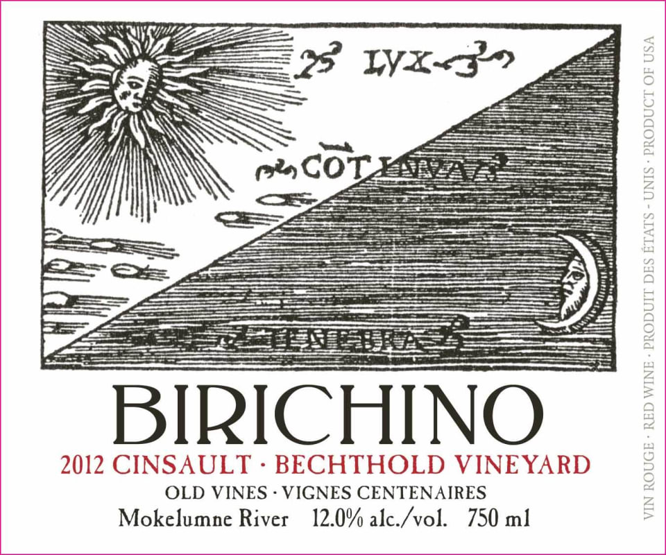 Birichino Bechthold Vineyard Old Vines Cinsault 2012 Front Label