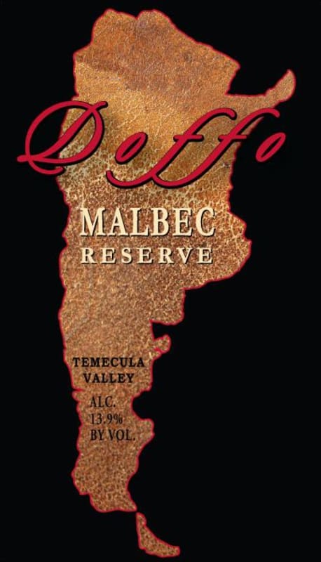 Doffo Winery Reserve Malbec 2011 Front Label