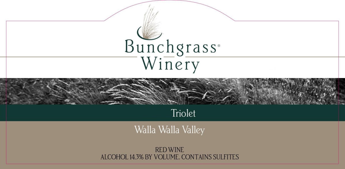 Bunchgrass Winery Triolet Red 2007 Front Label