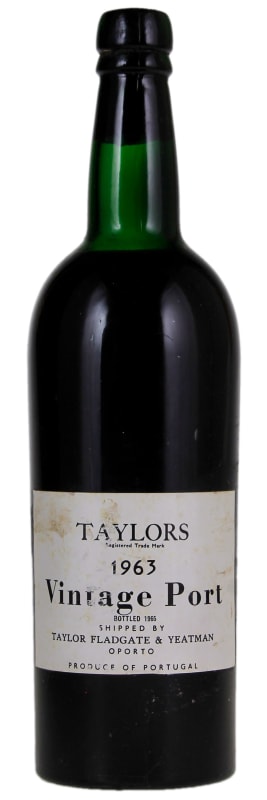 Taylor Fladgate Vintage Port (no label) 1963 Front Bottle Shot