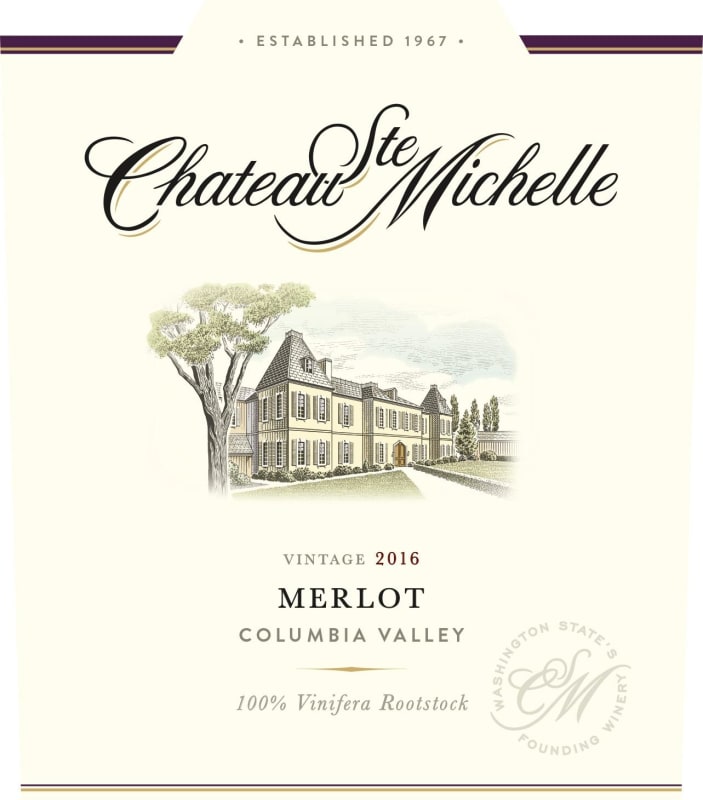 Chateau Ste. Michelle Columbia Valley Merlot 2016 Front Label
