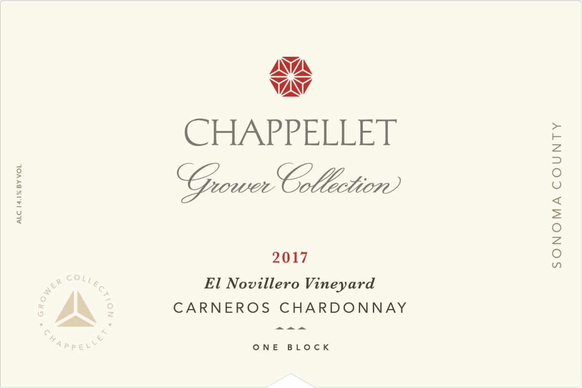 Chappellet Grower Collection El Novillero Vineyard Chardonnay 2017 Front Label