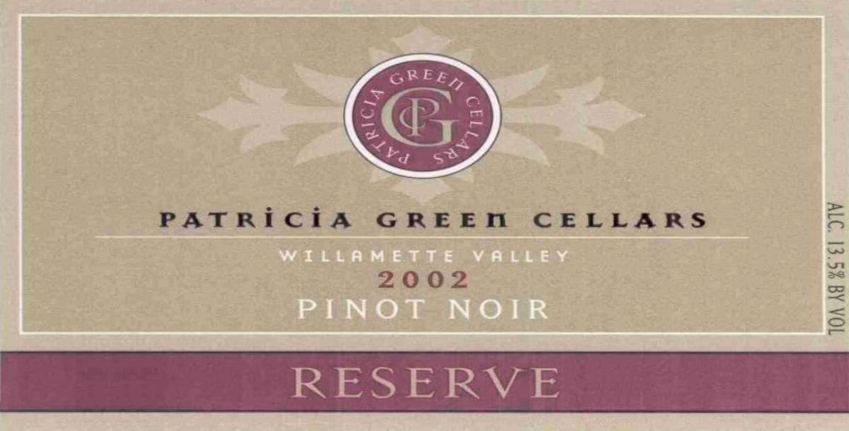 Patricia Green Reserve Pinot Noir 2002 Front Label