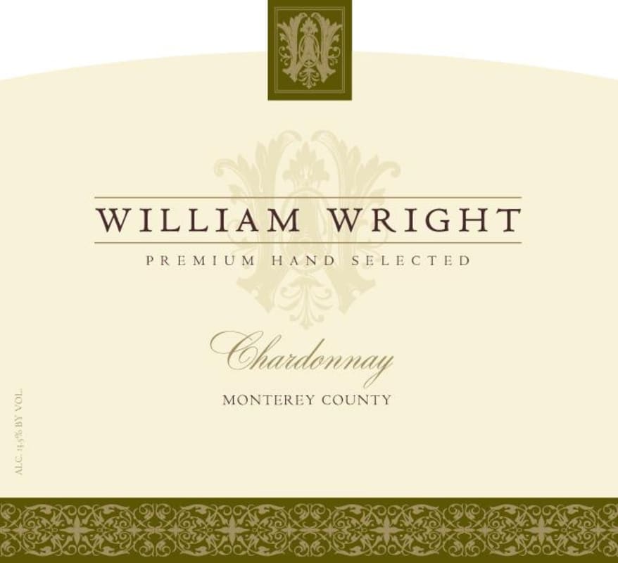 William Wright Monterey Chardonnay 2015 Front Label