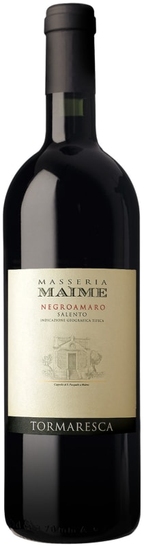 Tormaresca Negroamaro Salento Masseria Maime 2015 Front Bottle Shot