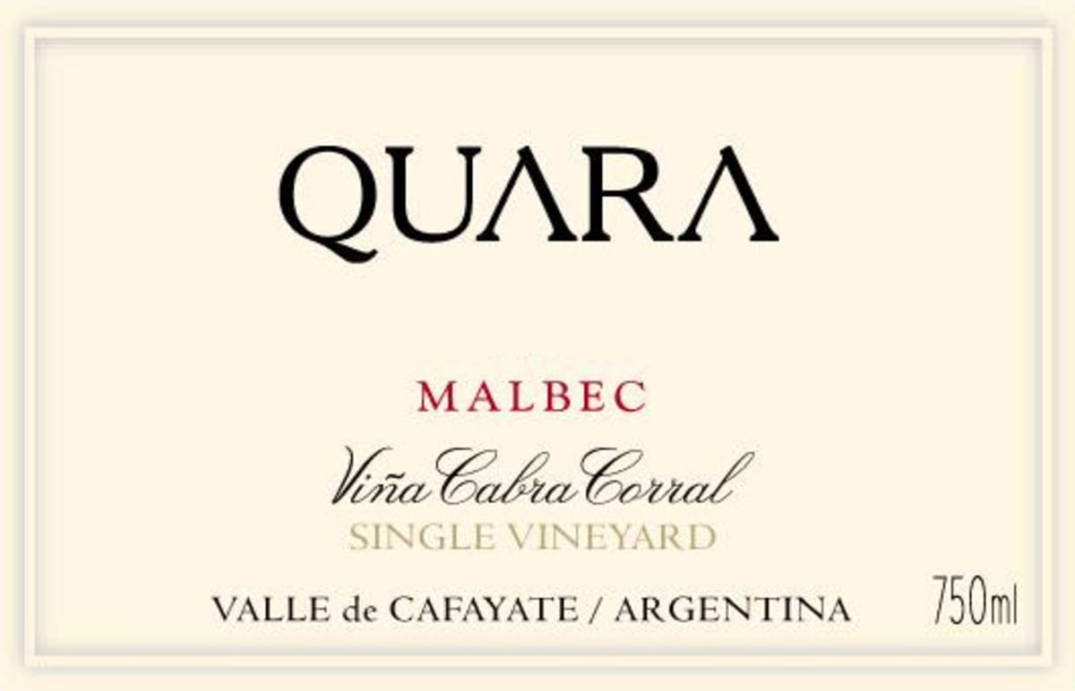 Finca Quara Cabra Corral Single Vineyard Malbec 2015 Front Label