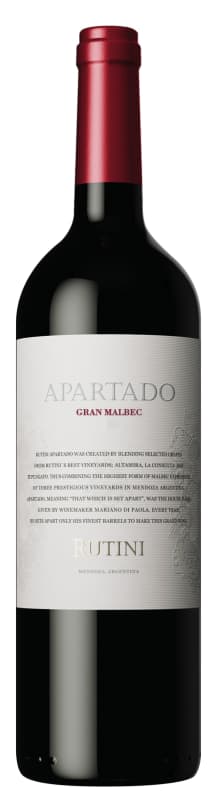 Rutini Apartado Gran Malbec 2017 Front Bottle Shot