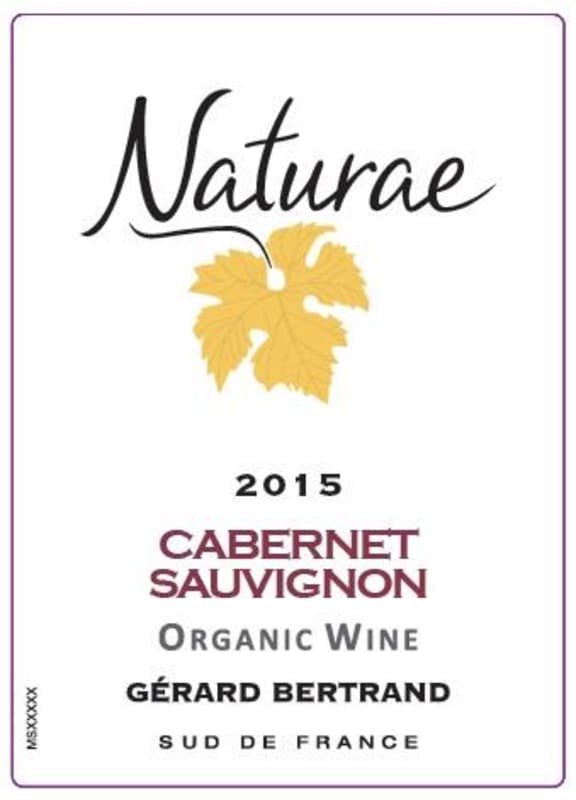 Gerard Bertrand Naturae Cabernet Sauvignon 2015 Front Label