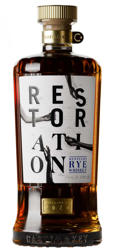 Castle & Key Restoration Rye Whiskey Front Bottle Shot