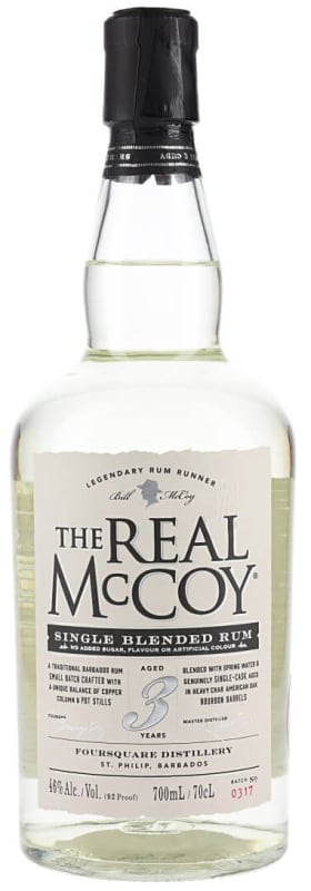 The Real McCoy 3 Year Silver Rum (700ML) Front Bottle Shot