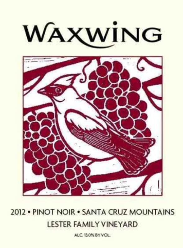 Waxwing Wines Lester Family Vineyard Pinot Noir 2012 Front Label