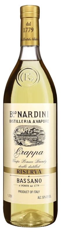 Nardini White Label Riserva Grappa (1 Liter) Front Bottle Shot