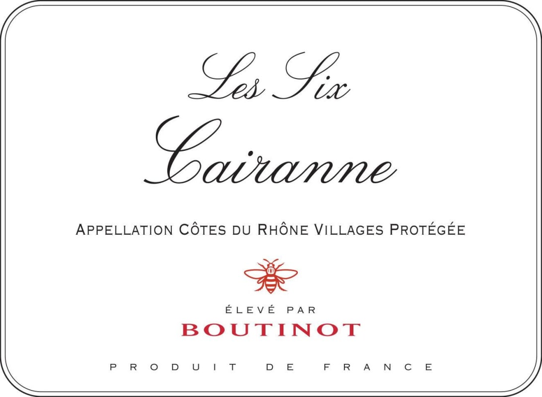 Boutinot Cairanne Les Six 2015 Front Label